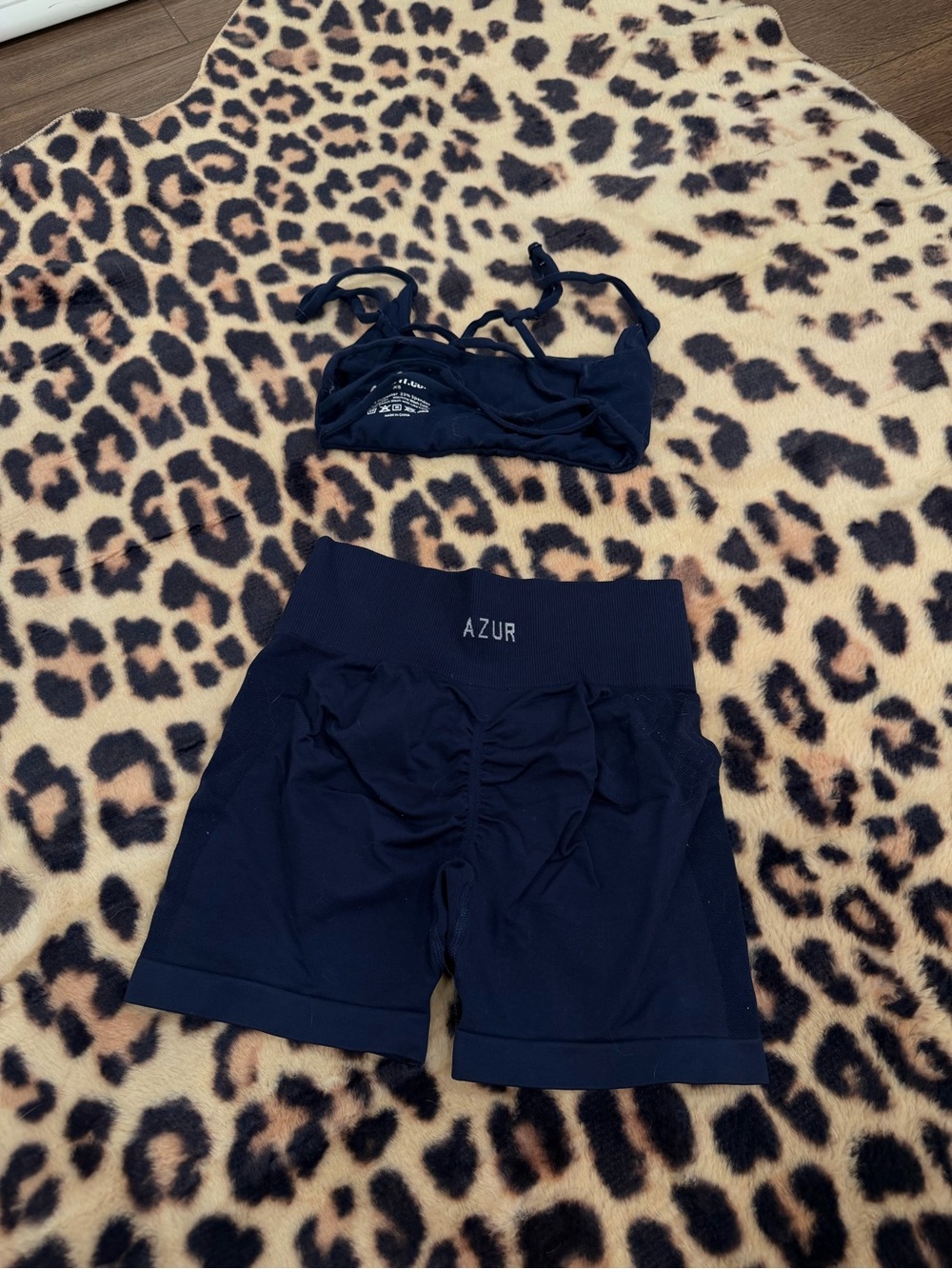 AZUR Women's Black Active Shorts & Sports Bra Set